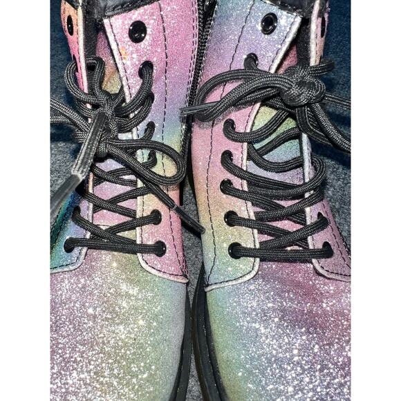 Doc Dr. Martens 1460 rainbow colored Glitter J Boot AirWair girls US size 3 - Picture 9 of 9